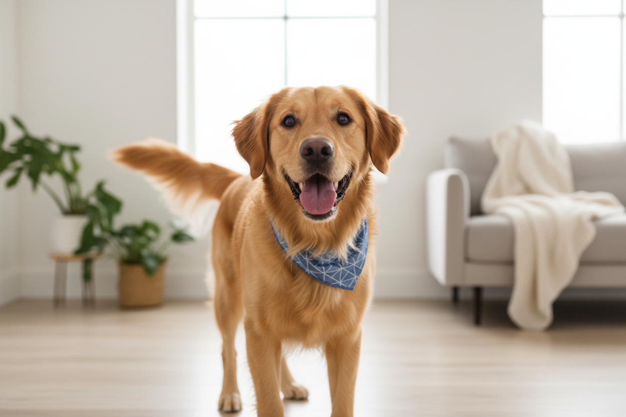 HAPPY DOG THAT GOES ALONG WITH THE STORE